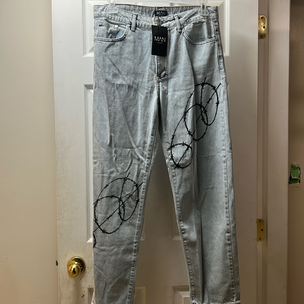 Boohoo barbed wire jeans